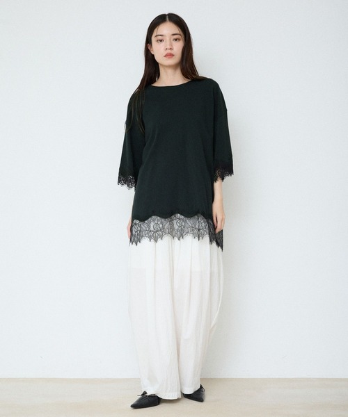 JEANASIS（ジーナシス）の「レーストリムキョウネンSS TEE/683783（Tシャツ/カットソー・レディース・ホワイト/ブラック/グレー系その他・FREE）」の16枚目の写真