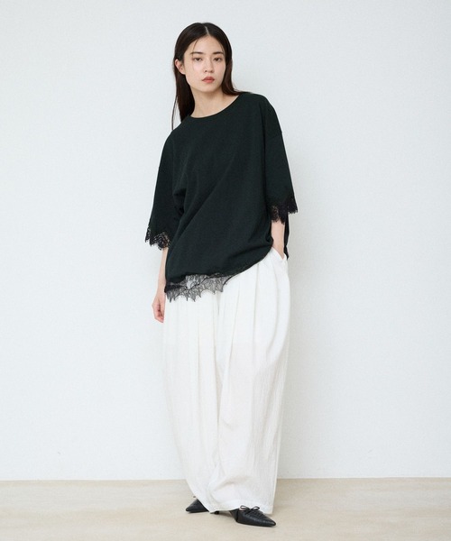 JEANASIS（ジーナシス）の「レーストリムキョウネンSS TEE/683783（Tシャツ/カットソー・レディース・ホワイト/ブラック/グレー系その他・FREE）」の17枚目の写真