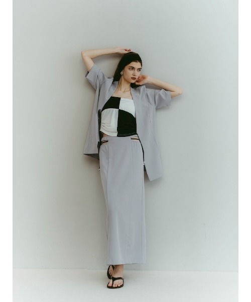 ILANIS(イラニス)の「Waist Cut Out Skirt(スカート・レディース・ライトブルー/ブラック/オフホワイト・FREE)」の18枚目の写真