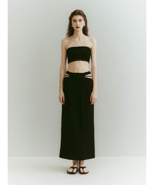 ILANIS(イラニス)の「Waist Cut Out Skirt(スカート・レディース・ライトブルー/ブラック/オフホワイト・FREE)」の4枚目の写真