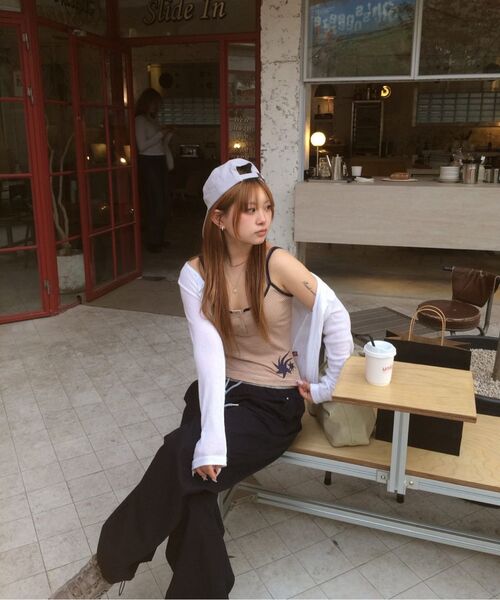 S'EST(エスイーエスティー)の「Star Stripe Sleeveless Brown(Tシャツ/カットソー・レディース・ブラウン・SMALL)」の3枚目の写真