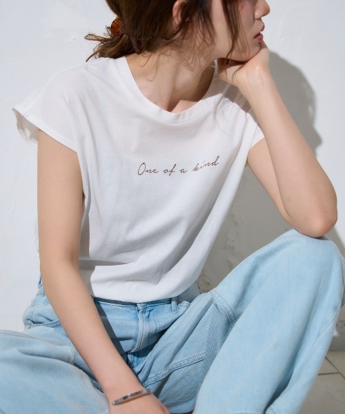 サイロコットン  フレンチスリーブロゴTシャツ　　　　　　
