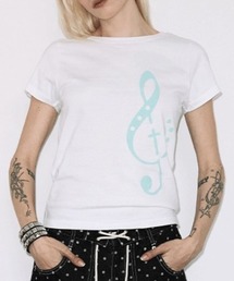FANCY CLUB（ファンシークラブ）の「A'GEM/9 × .kom 『FANCY CLUB/ファンシークラブ』CLEF SYMBOL TEE/クレフシンボルTシャツ（Tシャツ/カットソー）」