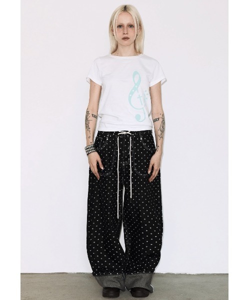 FANCY CLUB（ファンシークラブ）の「A'GEM/9 × .kom 『FANCY CLUB/ファンシークラブ』CLEF SYMBOL TEE/クレフシンボルTシャツ（Tシャツ/カットソー・レディース・ホワイト/ライトグリーン・FREE）」の6枚目の写真