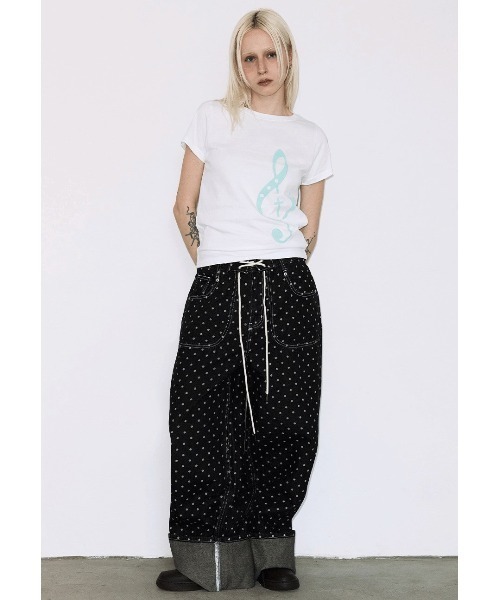 FANCY CLUB（ファンシークラブ）の「A'GEM/9 × .kom 『FANCY CLUB/ファンシークラブ』CLEF SYMBOL TEE/クレフシンボルTシャツ（Tシャツ/カットソー・レディース・ホワイト/ライトグリーン・FREE）」の4枚目の写真