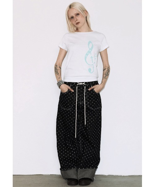 FANCY CLUB（ファンシークラブ）の「A'GEM/9 × .kom 『FANCY CLUB/ファンシークラブ』CLEF SYMBOL TEE/クレフシンボルTシャツ（Tシャツ/カットソー・レディース・ホワイト/ライトグリーン・FREE）」の5枚目の写真