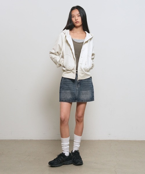 GENERAL IDEA（ジェネラルアイデア）の「【GENERAL IDEA】スナップフードジップアップパーカー / SNAP HOOD ZIP-UP（パーカー・レディース・オートミール/ネイビー/ライトグリーン・L/M/S）」の22枚目の写真
