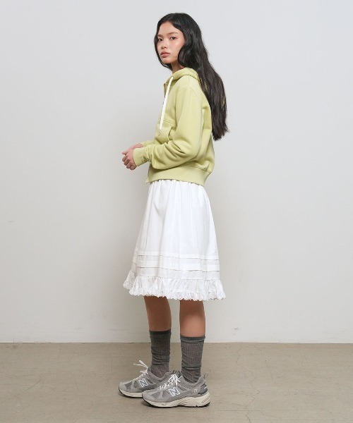 GENERAL IDEA（ジェネラルアイデア）の「【GENERAL IDEA】スナップフードジップアップパーカー / SNAP HOOD ZIP-UP（パーカー・レディース・オートミール/ネイビー/ライトグリーン・L/M/S）」の9枚目の写真