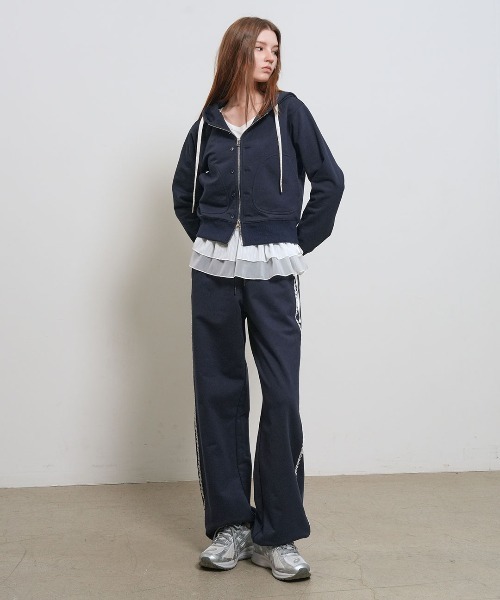 GENERAL IDEA（ジェネラルアイデア）の「【GENERAL IDEA】スナップフードジップアップパーカー / SNAP HOOD ZIP-UP（パーカー・レディース・オートミール/ネイビー/ライトグリーン・L/M/S）」の15枚目の写真