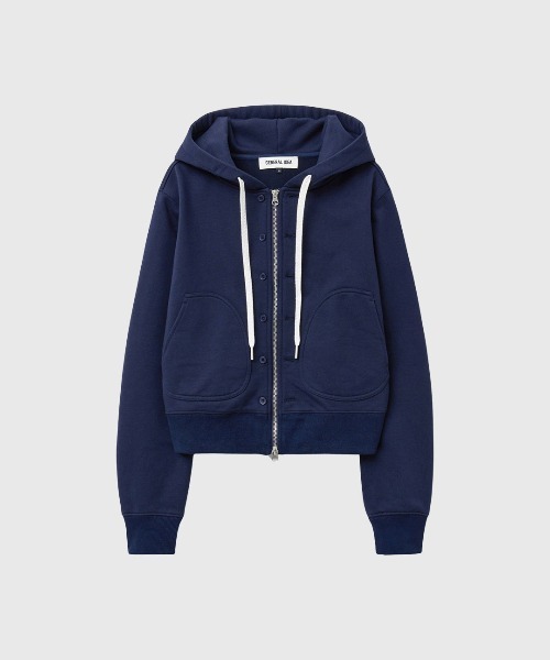GENERAL IDEA（ジェネラルアイデア）の「【GENERAL IDEA】スナップフードジップアップパーカー / SNAP HOOD ZIP-UP（パーカー・レディース・オートミール/ネイビー/ライトグリーン・L/M/S）」の17枚目の写真
