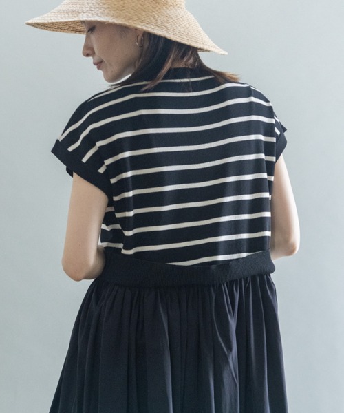 lodie(ロディ)の「ニットボーダー切替ワンピース(ワンピース・レディース・ブラック/ベージュ・FREE)」の22枚目の写真