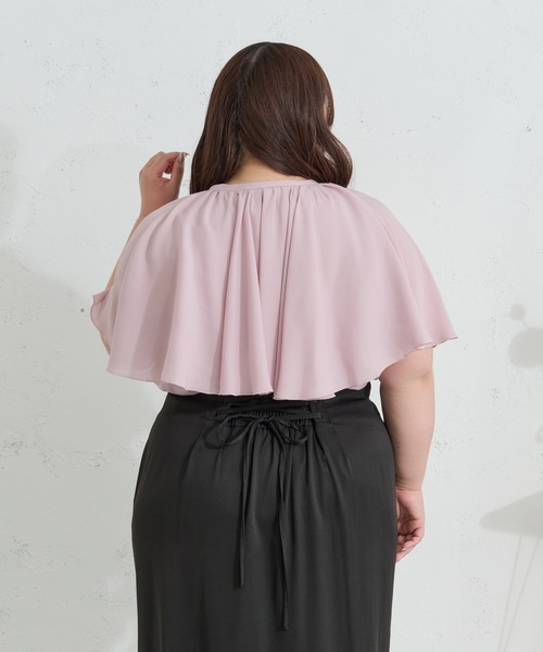 Louiosy(ルオシー)の「【Louiosy】【大きいサイズ】ケープリボンブラウス(シャツ/ブラウス・レディース・オフホワイト/ピンク・3L/4L)」の10枚目の写真