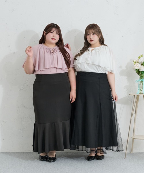 Louiosy(ルオシー)の「【Louiosy】【大きいサイズ】ケープリボンブラウス(シャツ/ブラウス・レディース・オフホワイト/ピンク・3L/4L)」の15枚目の写真