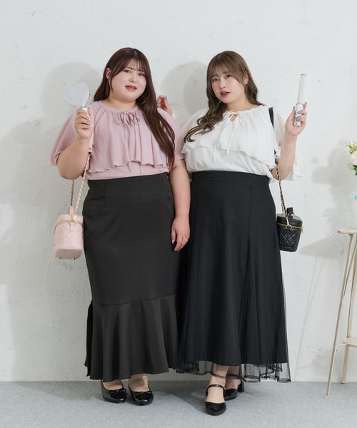 Louiosy(ルオシー)の「【Louiosy】【大きいサイズ】ケープリボンブラウス(シャツ/ブラウス・レディース・オフホワイト/ピンク・3L/4L)」の16枚目の写真