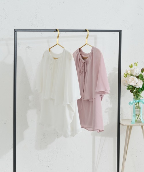 Louiosy(ルオシー)の「【Louiosy】【大きいサイズ】ケープリボンブラウス(シャツ/ブラウス・レディース・オフホワイト/ピンク・3L/4L)」の17枚目の写真
