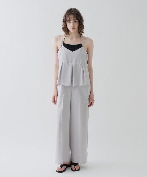cloenc(クロエンス)の「【全身ひんやり/UVカット/体型カバー】キャミオールインワン(サロペット/オーバーオール・レディース・チャコールグレー/ダークブラウン/ライトグレー・01/02/03)」の3枚目の写真