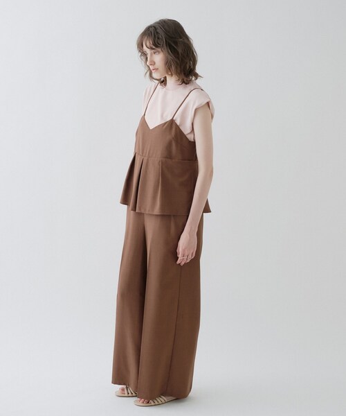 cloenc（クロエンス）の「【接触冷感／UVカット／マシンウォッシュ】キャミオールインワン（サロペット/オーバーオール・レディース・チャコールグレー・01/02/03）」の4枚目の写真