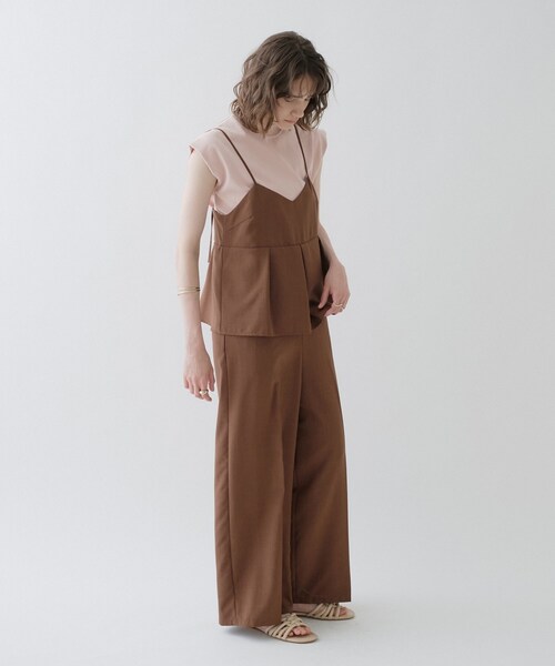 cloenc（クロエンス）の「【接触冷感／UVカット／マシンウォッシュ】キャミオールインワン（サロペット/オーバーオール・レディース・チャコールグレー・01/02/03）」の6枚目の写真