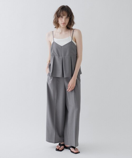 cloenc（クロエンス）の「【接触冷感／UVカット／マシンウォッシュ】キャミオールインワン（サロペット/オーバーオール・レディース・チャコールグレー・01/02/03）」の10枚目の写真