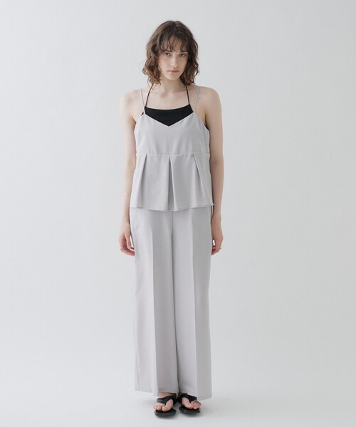 cloenc（クロエンス）の「【接触冷感／UVカット／マシンウォッシュ】キャミオールインワン（サロペット/オーバーオール・レディース・チャコールグレー・01/02/03）」の13枚目の写真