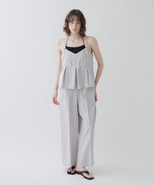 cloenc（クロエンス）の「【接触冷感／UVカット／マシンウォッシュ】キャミオールインワン（サロペット/オーバーオール・レディース・チャコールグレー・01/02/03）」の14枚目の写真
