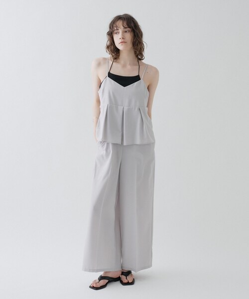cloenc(クロエンス)の「【全身ひんやり/UVカット/体型カバー】キャミオールインワン(サロペット/オーバーオール・レディース・チャコールグレー/ダークブラウン/ライトグレー・01/02/03)」の5枚目の写真