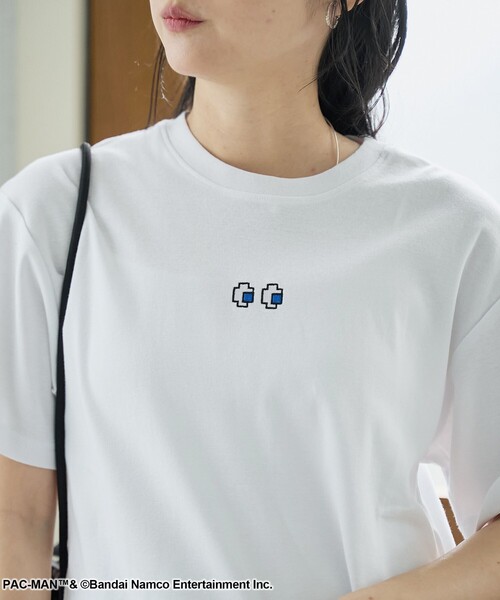 coen(コーエン)の「【PAC-MAN(パックマン)別注】EYEデザイン フライスコンパクト刺繍Tシャツ(Tシャツ/カットソー・レディース・ブラック/グレー/オフホワイト・L/M)」の9枚目の写真