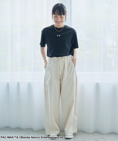 coen(コーエン)の「【PAC-MAN(パックマン)別注】EYEデザイン フライスコンパクト刺繍Tシャツ(Tシャツ/カットソー・レディース・ブラック/グレー/オフホワイト・L/M)」の10枚目の写真