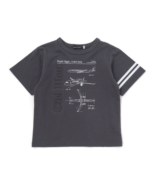 BeBe(ベベ)の「【JALコラボ】飛行機図面エンボス加工ロゴ半袖Tシャツ(Tシャツ/カットソー・キッズ・ブルー/ブラック・110cm/120cm/130cm/140cm)」の8枚目の写真