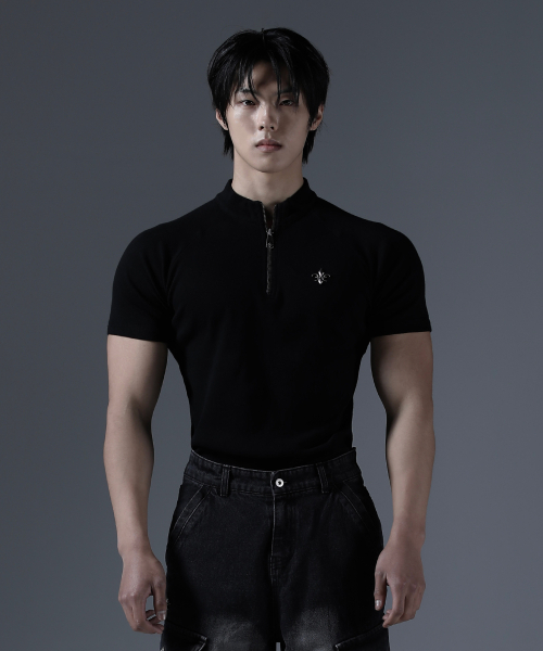 CARMID（カミド）の「カミドアンティークハーフジップ半袖[ブラック]（ニット/セーター・メンズ・その他・1/2/3）」の12枚目の写真