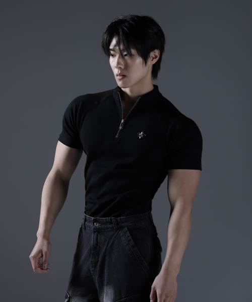 CARMID（カミド）の「カミドアンティークハーフジップ半袖[ブラック]（ニット/セーター・メンズ・その他・1/2/3）」の9枚目の写真
