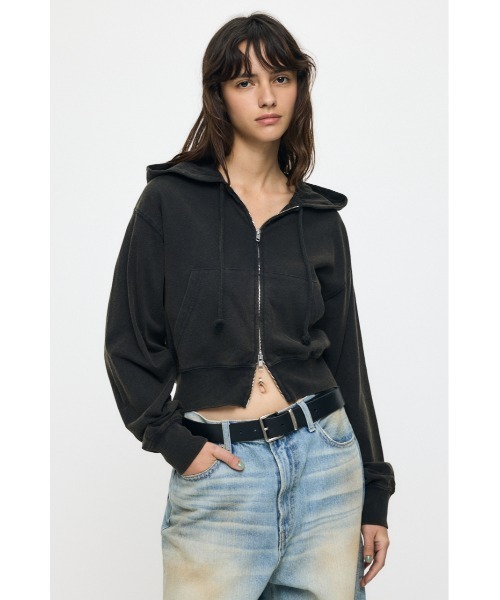 MOUSSY(マウジー)の「【セットアップ対応】GARMENT フ―ディー(パーカー・レディース・ブルー/ライトブラック・FREE)」の2枚目の写真