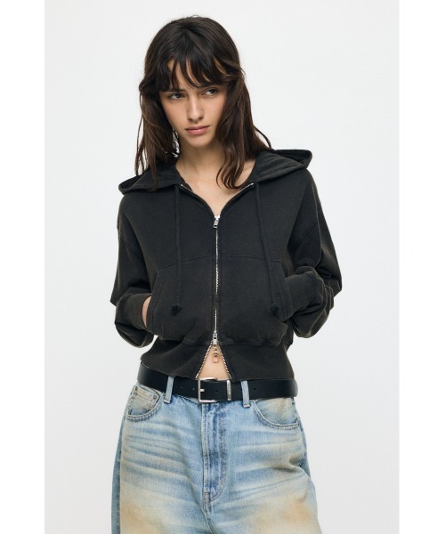 MOUSSY(マウジー)の「【セットアップ対応】GARMENT フ―ディー(パーカー・レディース・ブルー/ライトブラック・FREE)」の18枚目の写真