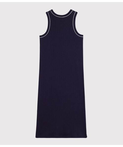 PETIT BATEAU（プチバトー）の「2×2リブ編み ノースリーブワンピース（ワンピース・レディース・ネイビー・XX-SMALL/X-SMALL/SMALL/MEDIUM/LARGE）」の5枚目の写真