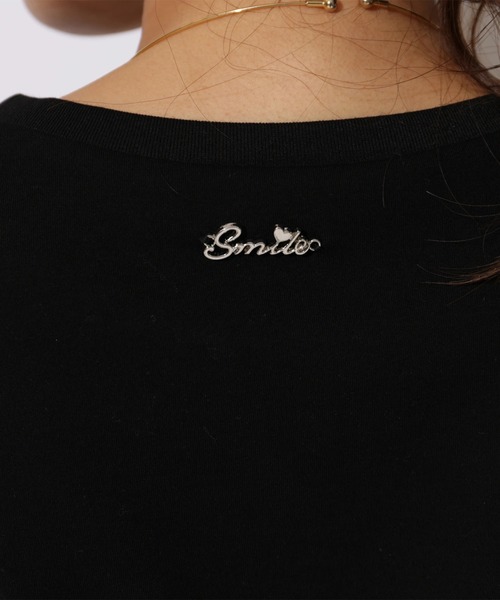 JUSGLITTY(ジャスグリッティー)の「Smile Tシャツ(Tシャツ/カットソー・レディース・ホワイト/ブラック/ライトブルー・2)」の13枚目の写真