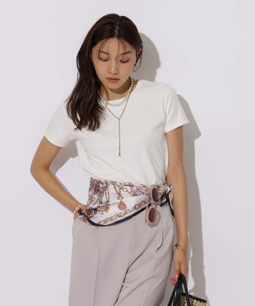 JUSGLITTY(ジャスグリッティー)の「Smile Tシャツ(Tシャツ/カットソー・レディース・ホワイト/ブラック/ライトブルー・2)」の15枚目の写真