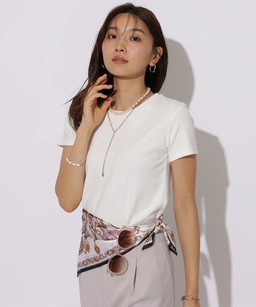 JUSGLITTY(ジャスグリッティー)の「Smile Tシャツ(Tシャツ/カットソー・レディース・ホワイト/ブラック/ライトブルー・2)」の16枚目の写真