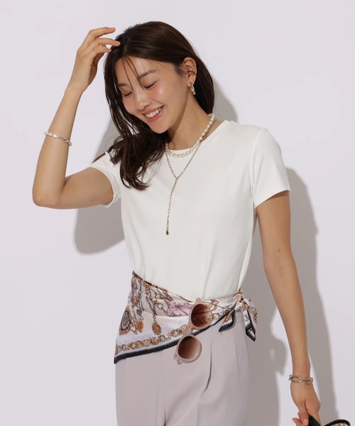 JUSGLITTY(ジャスグリッティー)の「Smile Tシャツ(Tシャツ/カットソー・レディース・ホワイト/ブラック/ライトブルー・2)」の17枚目の写真