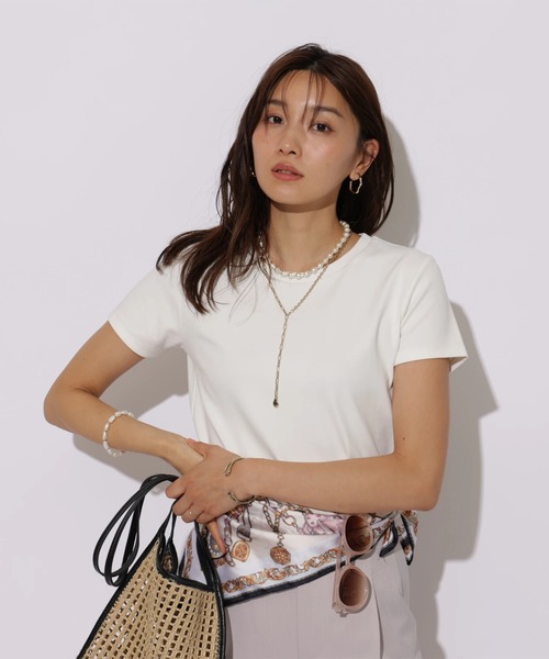 JUSGLITTY(ジャスグリッティー)の「Smile Tシャツ(Tシャツ/カットソー・レディース・ホワイト/ブラック/ライトブルー・2)」の18枚目の写真