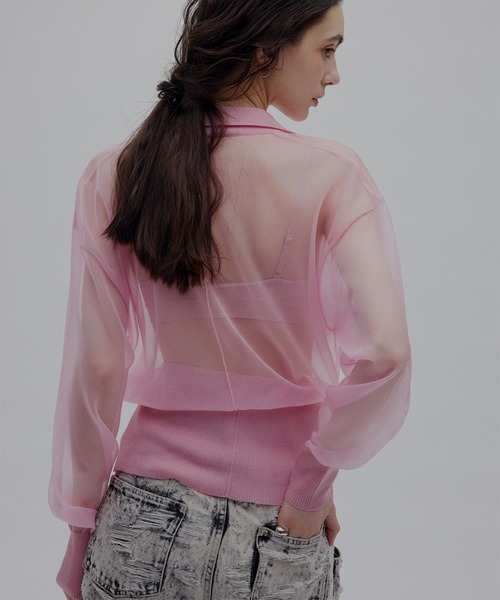 Ameri（アメリ）の「MEDI JACKET LIKE SHEER CARDIGAN（カーディガン/ボレロ・レディース・ライトグレー/ピンク/ブラック・FREE）」の18枚目の写真