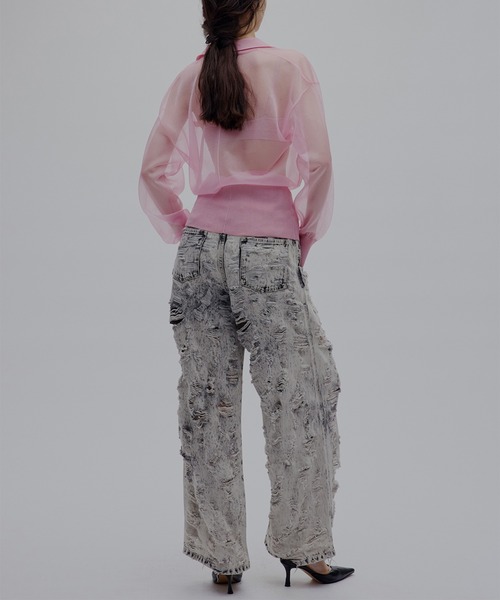 Ameri（アメリ）の「MEDI JACKET LIKE SHEER CARDIGAN（カーディガン/ボレロ・レディース・ライトグレー/ピンク/ブラック・FREE）」の21枚目の写真