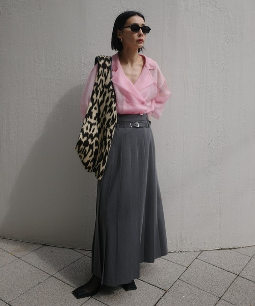 Ameri（アメリ）の「MEDI JACKET LIKE SHEER CARDIGAN（カーディガン/ボレロ・レディース・ライトグレー/ピンク/ブラック・FREE）」の5枚目の写真