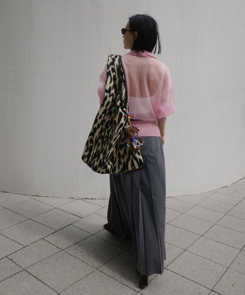 Ameri（アメリ）の「MEDI JACKET LIKE SHEER CARDIGAN（カーディガン/ボレロ・レディース・ライトグレー/ピンク/ブラック・FREE）」の6枚目の写真