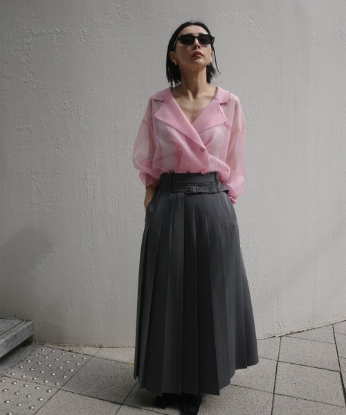 Ameri（アメリ）の「MEDI JACKET LIKE SHEER CARDIGAN（カーディガン/ボレロ・レディース・ライトグレー/ピンク/ブラック・FREE）」の7枚目の写真