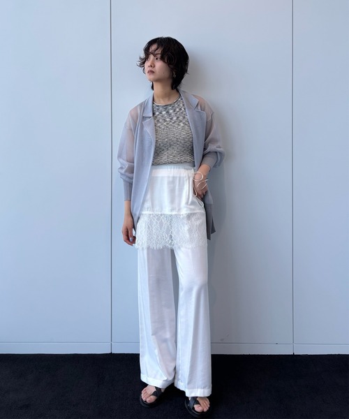 Ameri（アメリ）の「MEDI JACKET LIKE SHEER CARDIGAN（カーディガン/ボレロ・レディース・ライトグレー/ピンク/ブラック・FREE）」の12枚目の写真