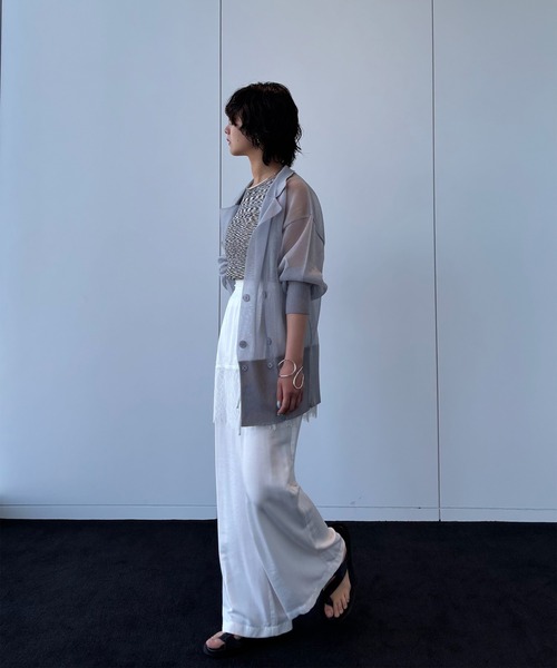 Ameri（アメリ）の「MEDI JACKET LIKE SHEER CARDIGAN（カーディガン/ボレロ・レディース・ライトグレー/ピンク/ブラック・FREE）」の13枚目の写真