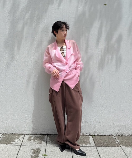 Ameri（アメリ）の「MEDI JACKET LIKE SHEER CARDIGAN（カーディガン/ボレロ・レディース・ライトグレー/ピンク/ブラック・FREE）」の16枚目の写真