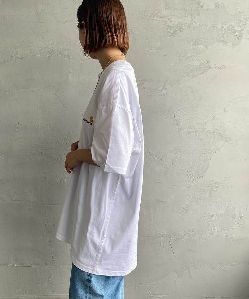 Carhartt WIP（カーハートダブリューアイピー）の「[carhartt WIP/カーハートダブリューアイピー] AMERICAN SCRIPT ワンポイント刺繍ロゴ ショートスリーブTシャツ（Tシャツ/カットソー・レディース・ライトグレー/ブラック/ホワイト/ネイビー/レッド・L/XS/S/M/XL）」の14枚目の写真