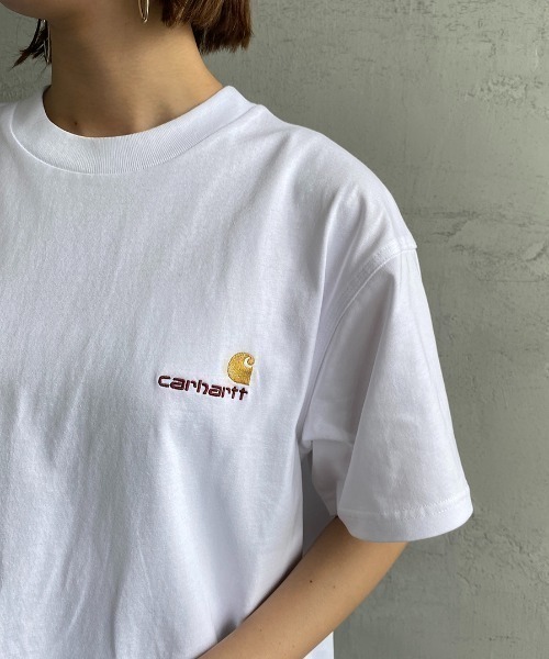 Carhartt WIP（カーハートダブリューアイピー）の「[carhartt WIP/カーハートダブリューアイピー] AMERICAN SCRIPT ワンポイント刺繍ロゴ ショートスリーブTシャツ（Tシャツ/カットソー・レディース・ライトグレー/ブラック/ホワイト/ネイビー/レッド・L/XS/S/M/XL）」の19枚目の写真