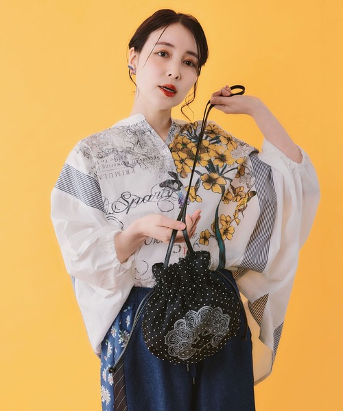 ScoLar(スカラー)の「662438:スカラーちゃんドット柄巾着ミニショルダーバッグ(ショルダーバッグ・レディース・イエロー/ベージュ/ブラック・FREE)」の21枚目の写真